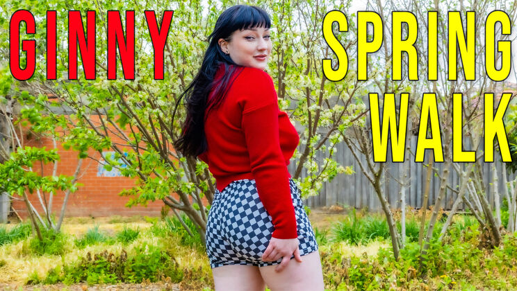 Ginny's Spring Walk with Big Boobs