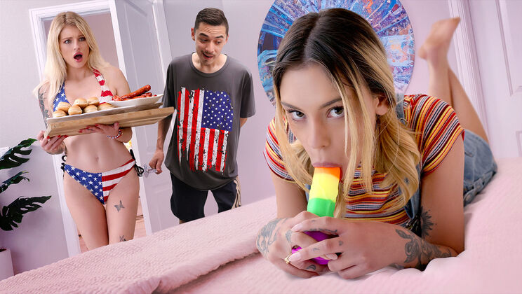 First Time Threesome: Sucking Dick Together