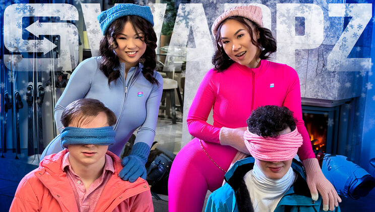 Asian Teens Gag and Cum in a Foursome