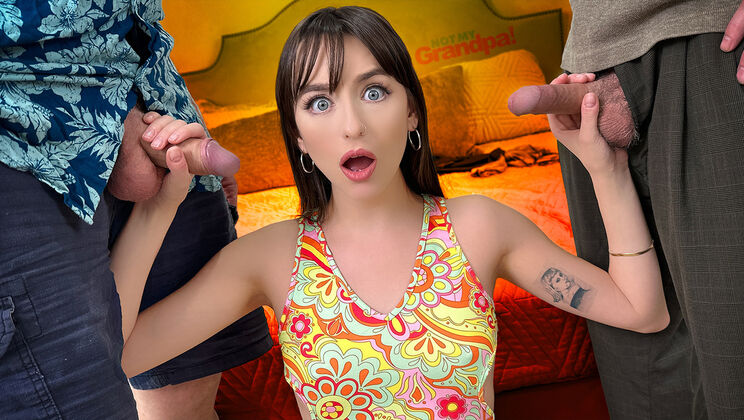 First Time Fucking for a Young Brunette with Two