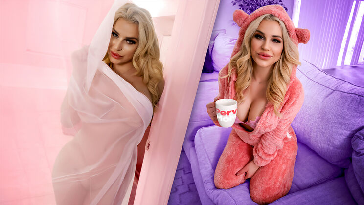 Young Stud Pleases Blonde Stepmom with Big Ass and Bra Action