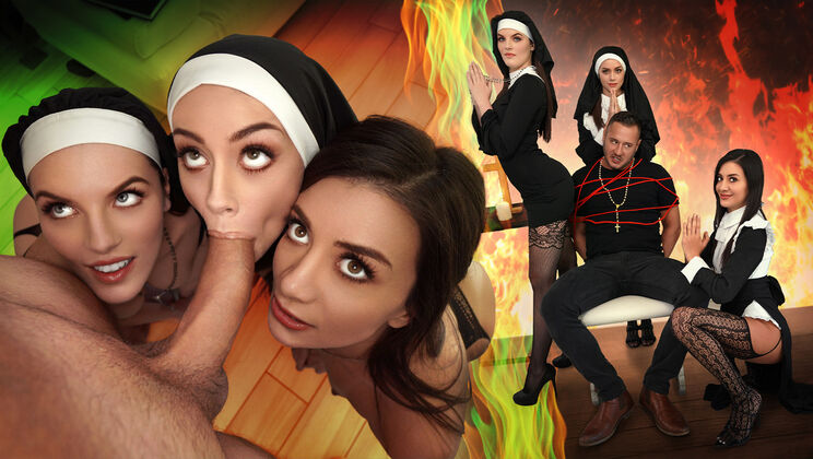 Brunette Nun Natalie Brooks Takes It All In