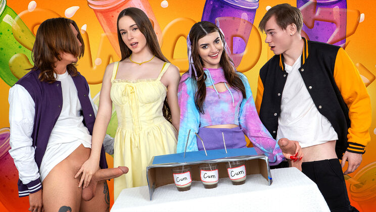 Foursome Fun - Two Cocks in Hazel Moore’s Mouth