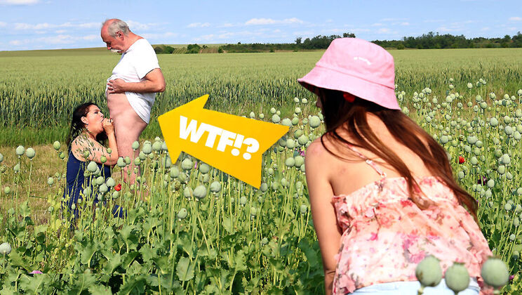 Young Fucks Older Couple in the Open