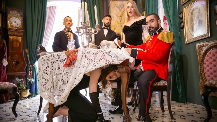 Small Tits Royal Suck and Fuck in Thong Dress