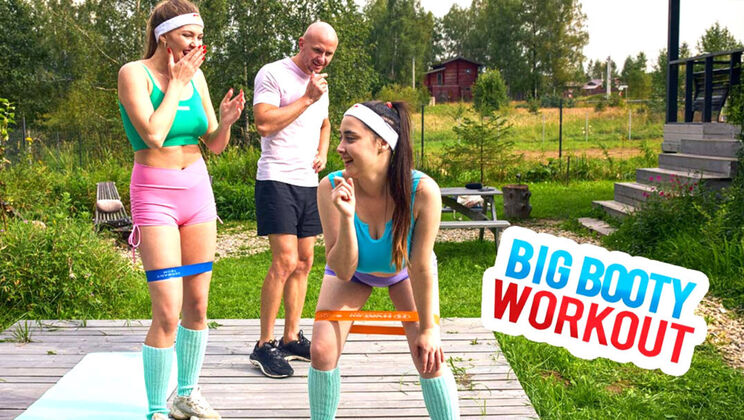 FFM Workout Threesome with Tattooed Big Booty