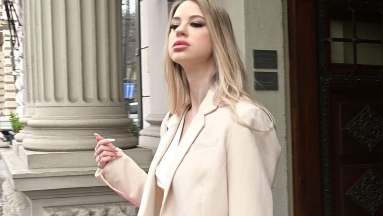 Sladyen Skaya's Double Penetration Ride: Blonde Babe And Two Guys GP3240