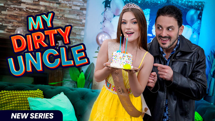 Petite Brunette Sucks and Fucks for Her Birthday