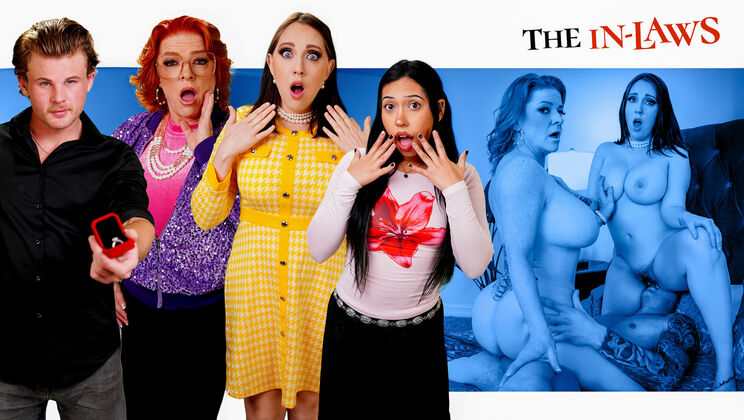 Mature Threesome Blowjob: Mom and Nana Share Young Cock