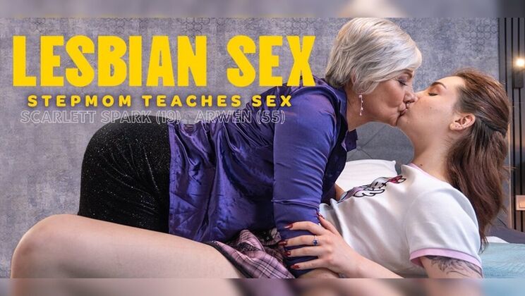 Mature Hairy Arwen and Teen Scarlett Lesbian Orgasm and Moaning