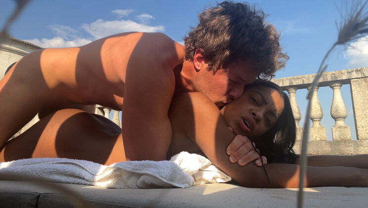 Rooftop Balcony Cumshot with Essel and Sofi