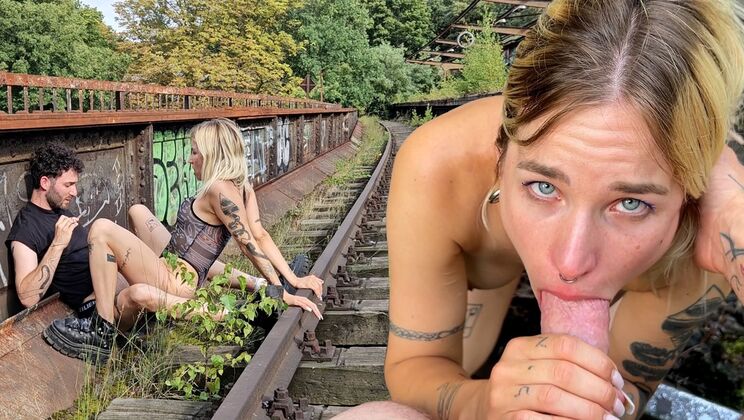 Urbex-Rated: Hot Blowbang and Facefucking With Kitti