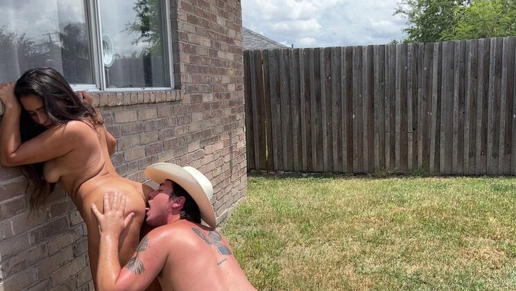 Alexa & Zach Backyard Rodeo Brown Hair Kissing Moaning