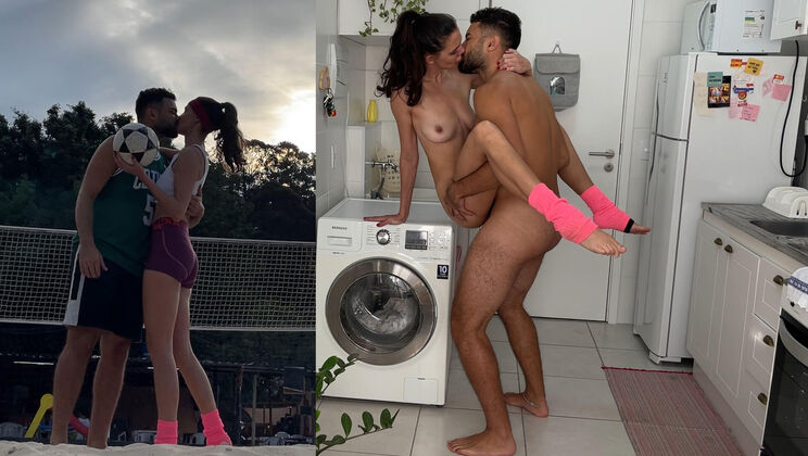 Be & Ro Post-Training Kitchen Handjob and Facial