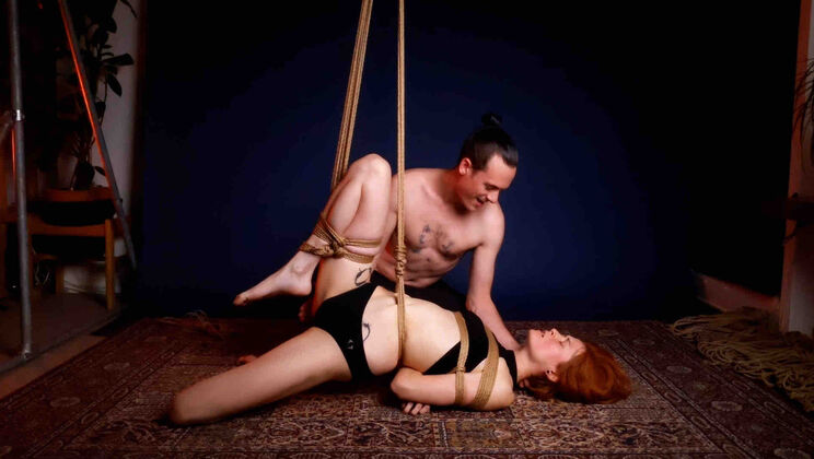 Neen & CNR Shibari Scene in Living Room