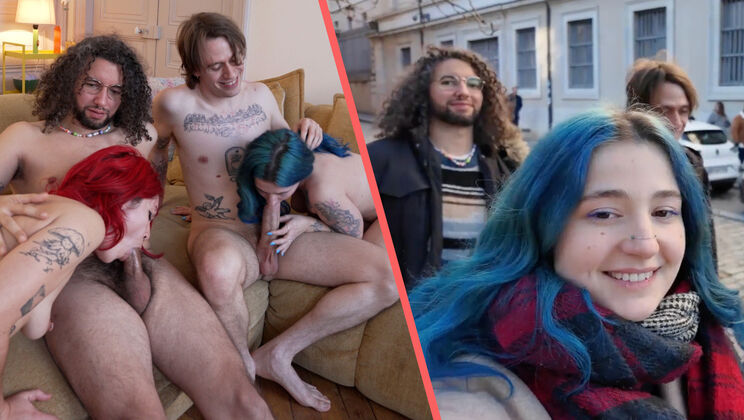 French Connection Swinger Foursome: Strap-on, Dildo and Orgasms Galore