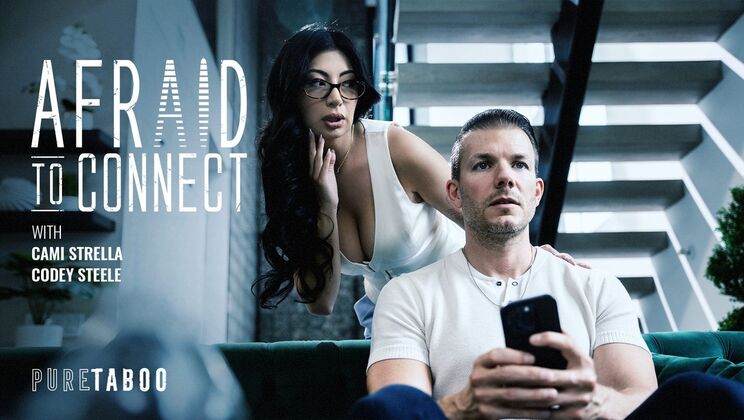AfrAId To Connect: Busty Brunette in Glasses Takes Big Cock